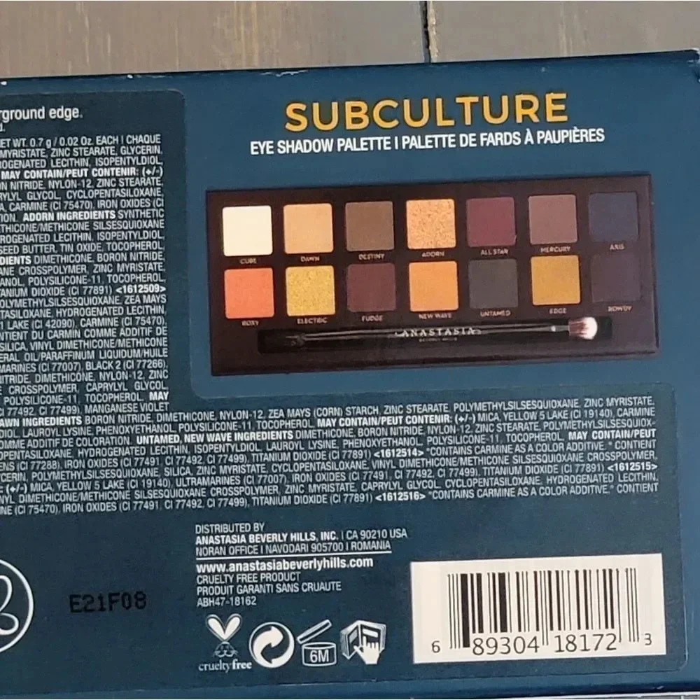 Anastasia Beverly Hills Subculture 14 color Eyeshadow Palette
